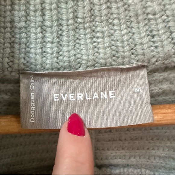 Everlane Ribbed Half-Zip Sweater wool quarter zip collared m medium - Picture 3 of 7